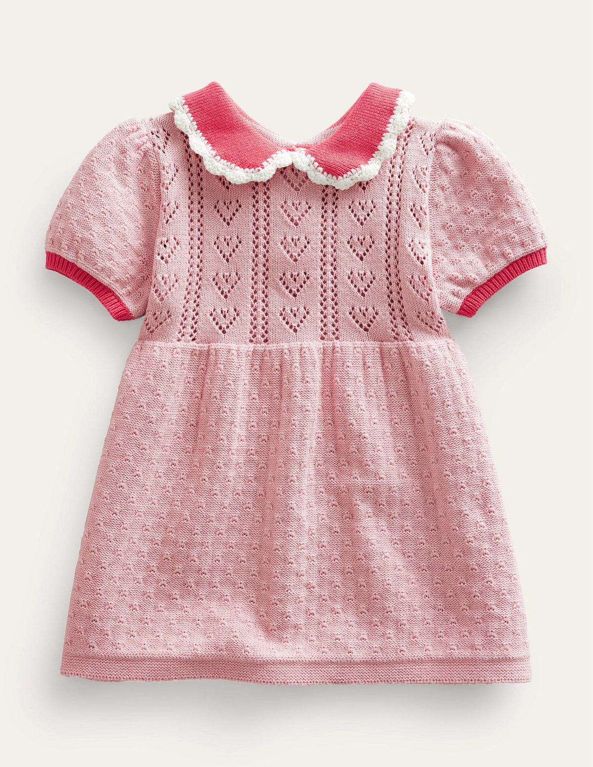Puff Sleeve Knitted Dress-Boto Pink-1
