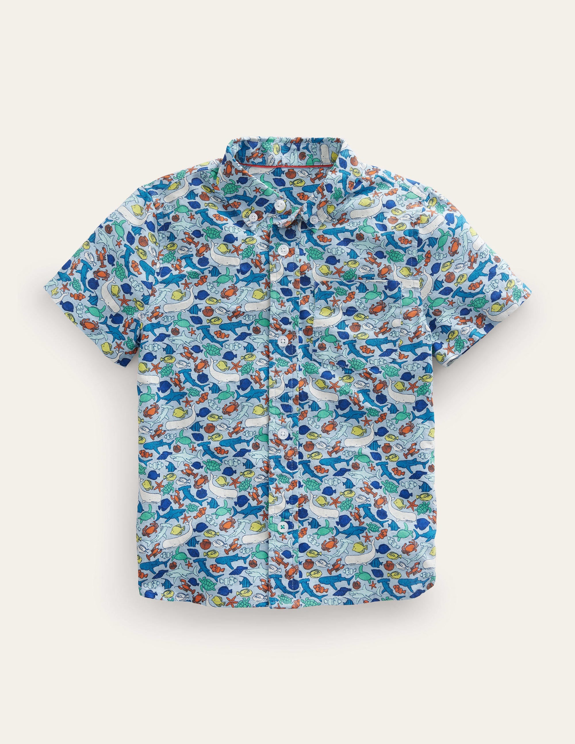 Cotton Linen Shirt-Multi Micro Reef - Image 1