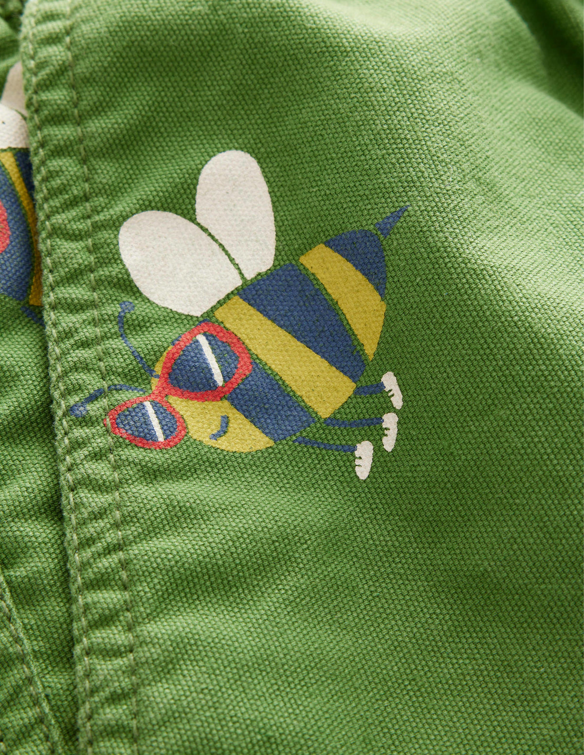 Pull-on Drawstring Shorts-Safari Green Dude Bees-3