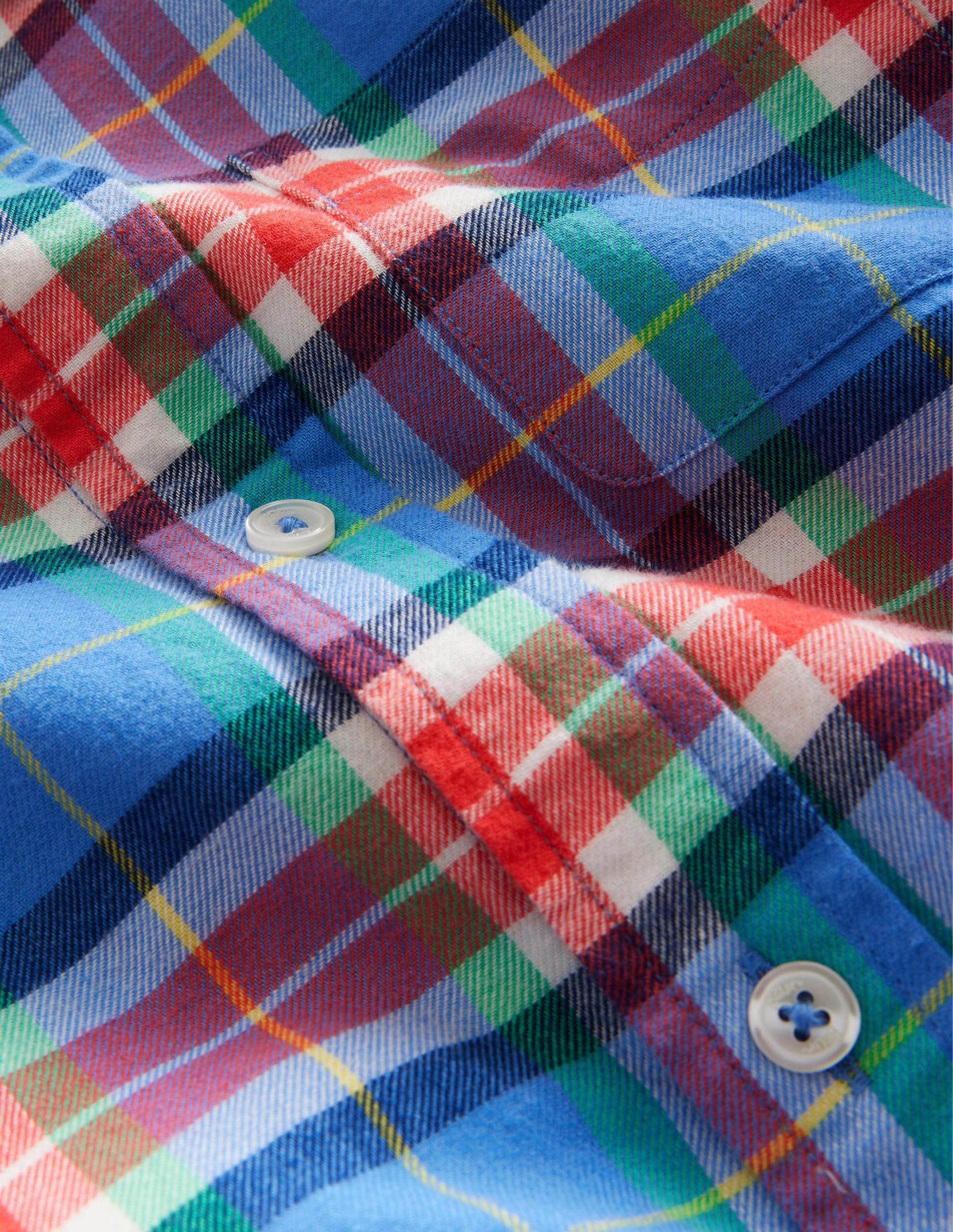 Casual Twill Shirt-Blue/Orange Check - Image 3