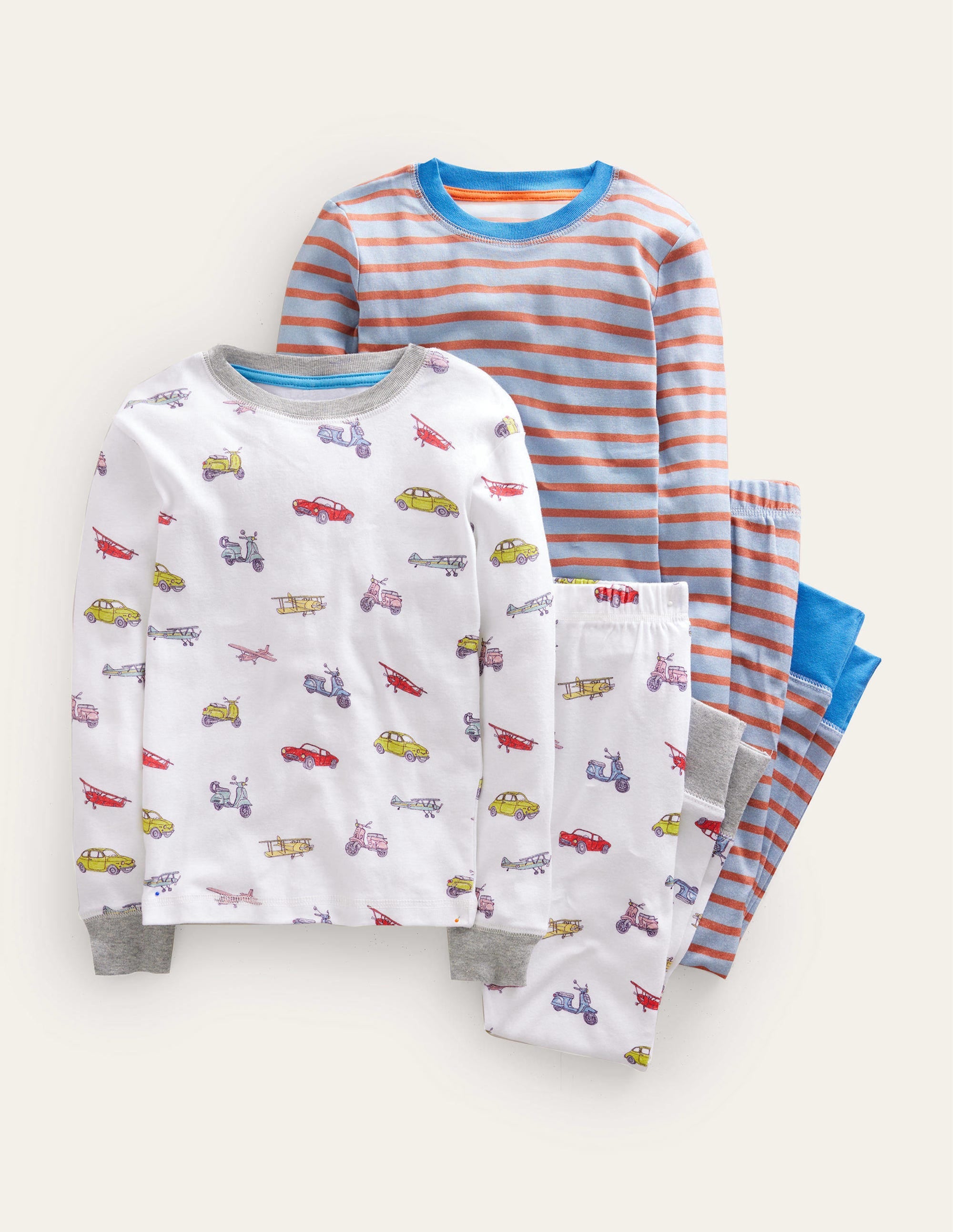 Snug Twin Pack Long Pyjamas-Vehicles - Image 1