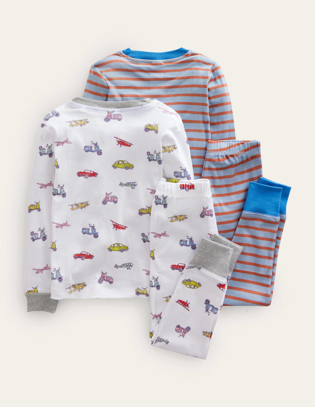 Snug Twin Pack Long Pyjamas-Vehicles-2