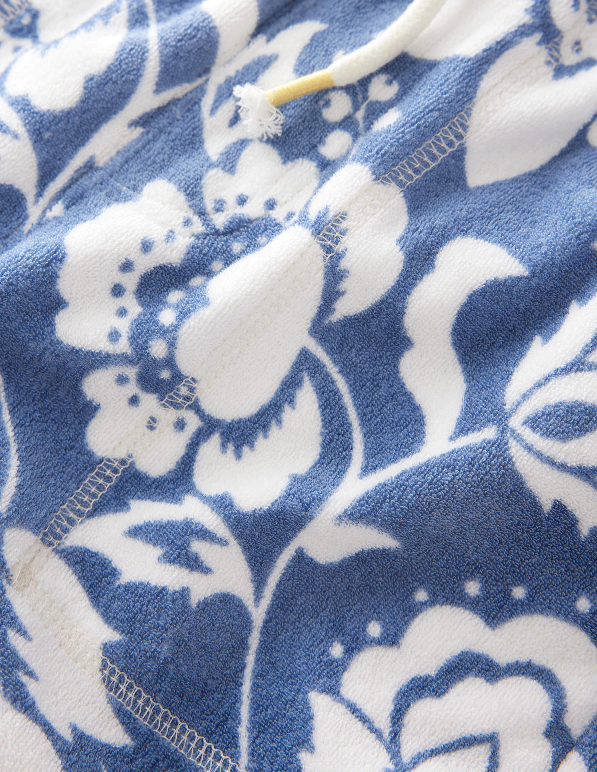 Towelling Sweat Shorts-Blue Floral - Image 3