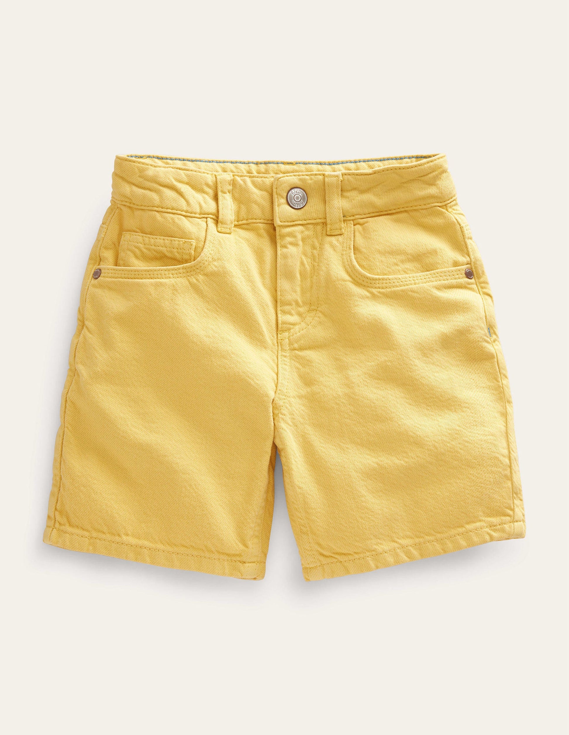 Relaxed Denim Shorts-Yellow-1