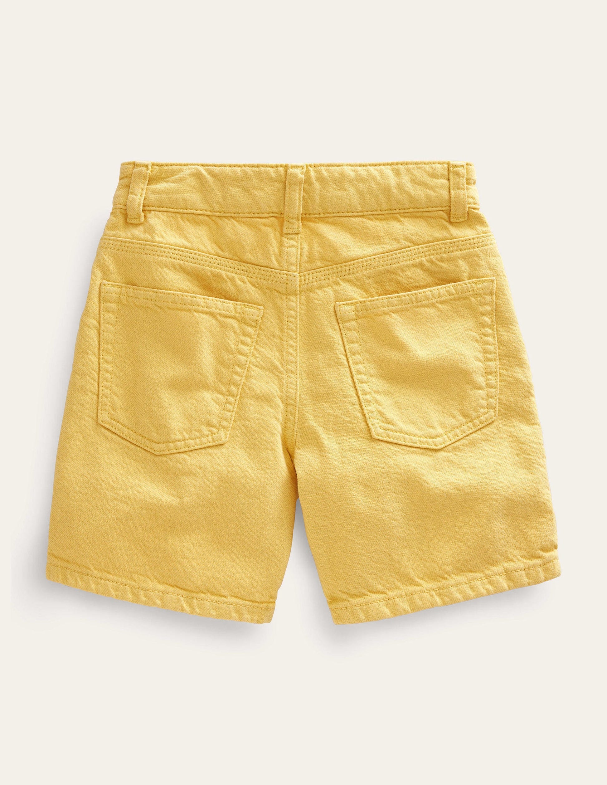 Relaxed Denim Shorts-Yellow-2