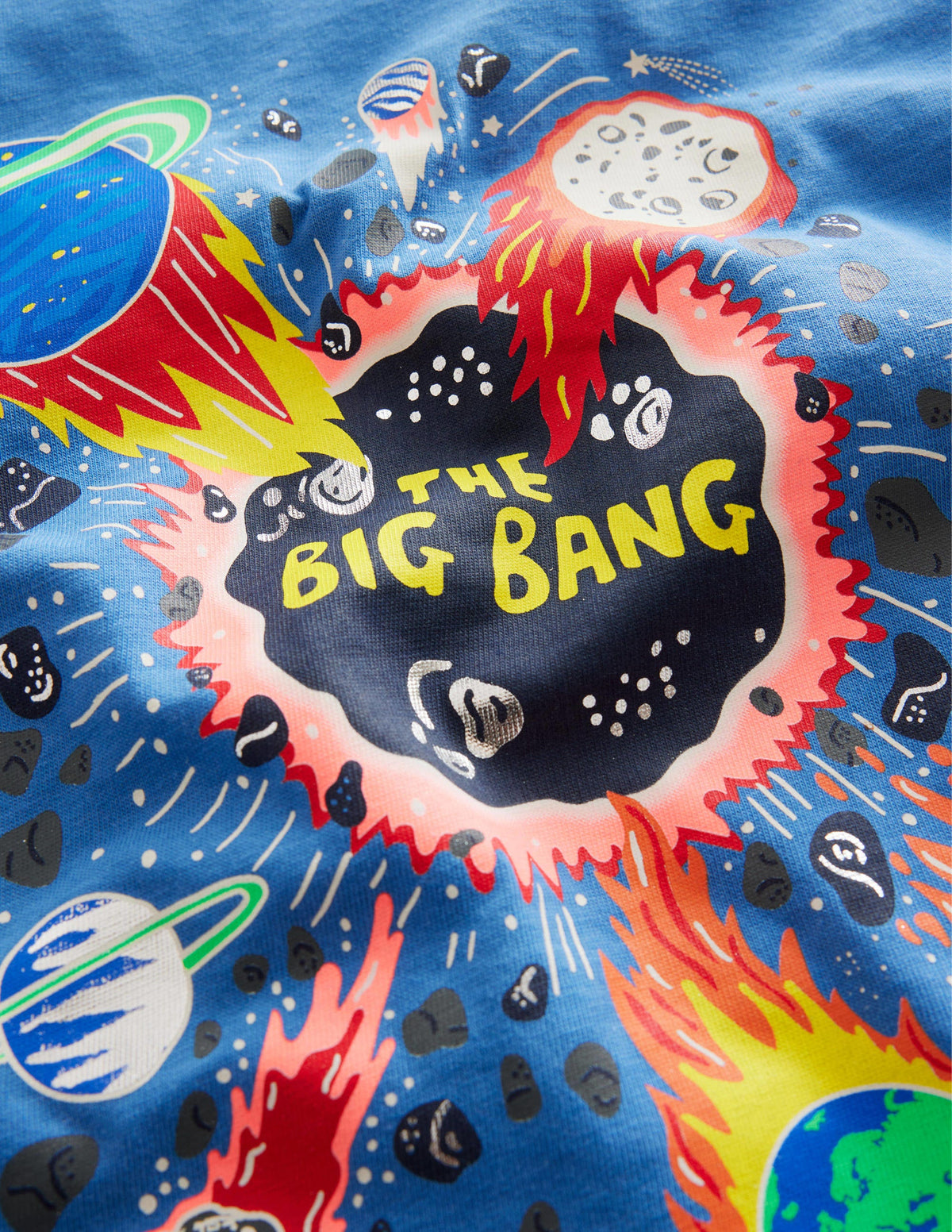 Glow Slogan T-shirt-Delft Blue Space - Image 3