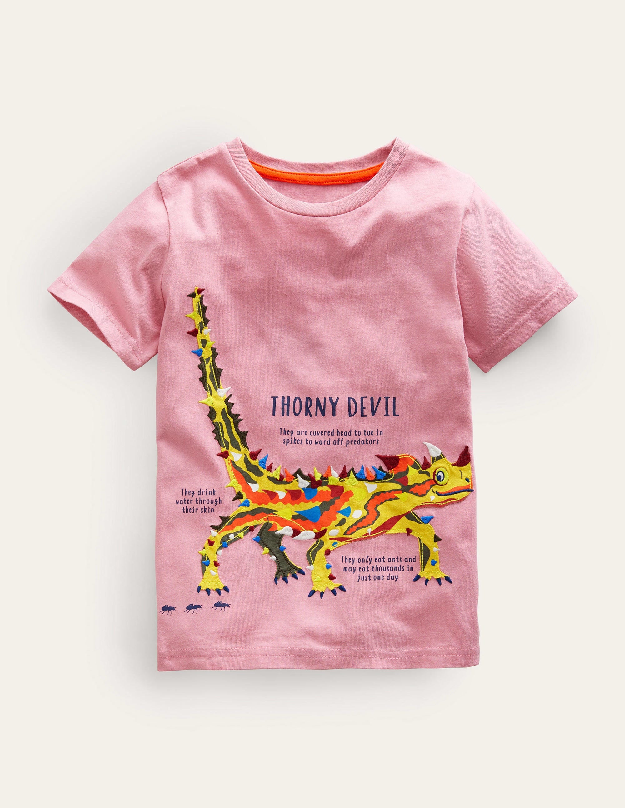 Animal Facts T-shirt-Formica Pink Thorny Devil - Image 1