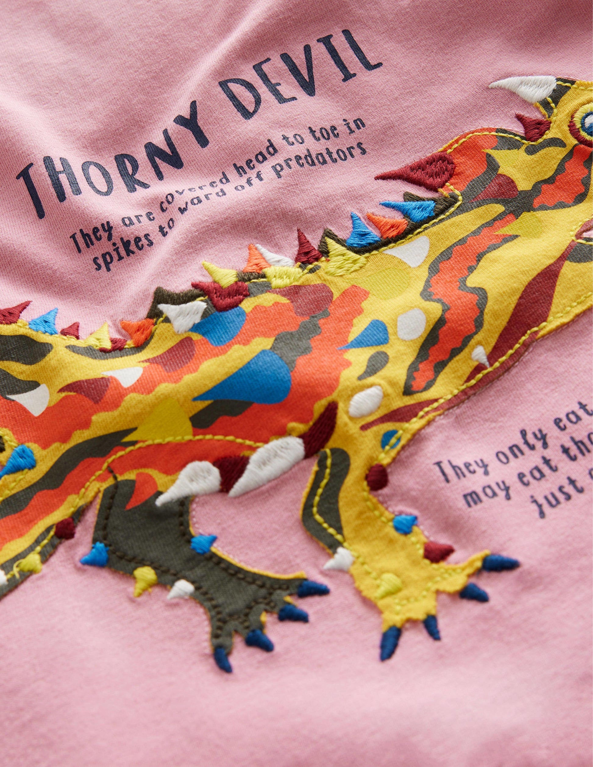 Animal Facts T-shirt-Formica Pink Thorny Devil-3