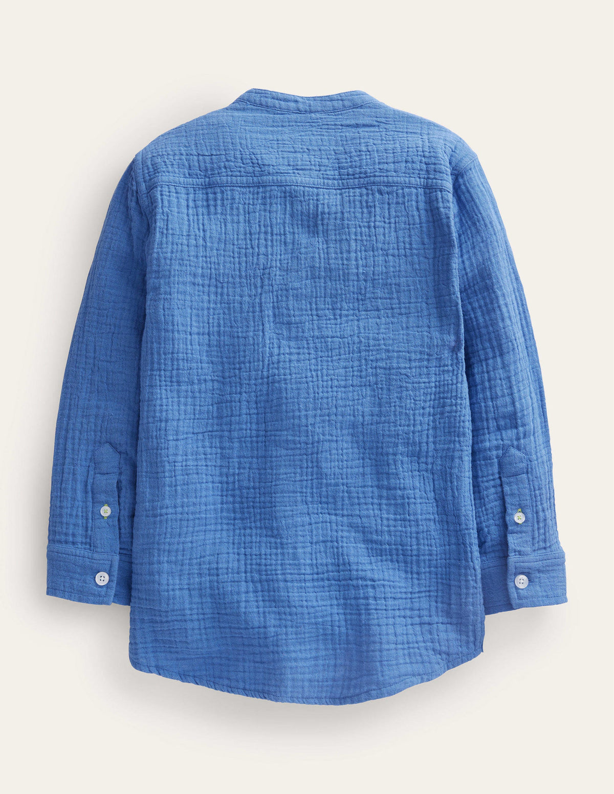 Double Cloth Grandad Shirt-Delft Blue - Image 2