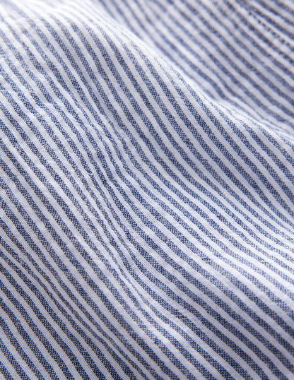 Lightweight Holiday Shorts-College Navy Ticking-3