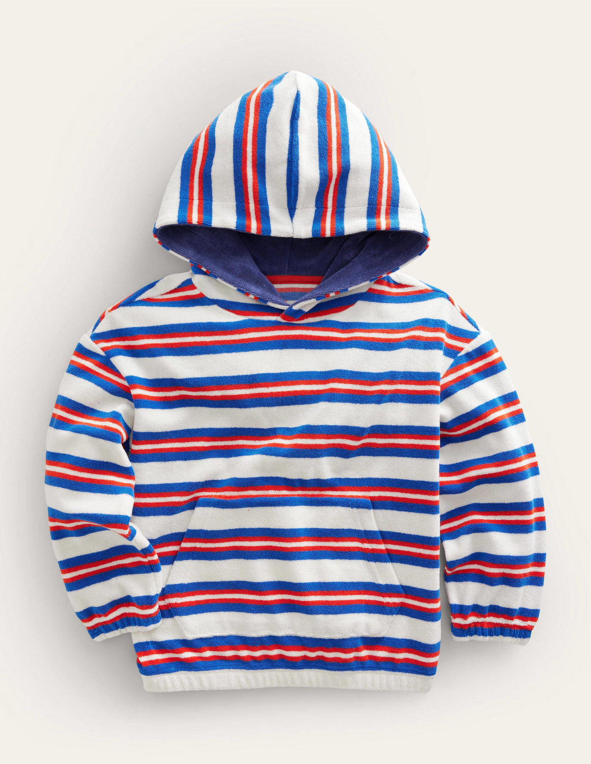 Towelling Hoodie-Cabana Blue Multi Stripe - Image 1