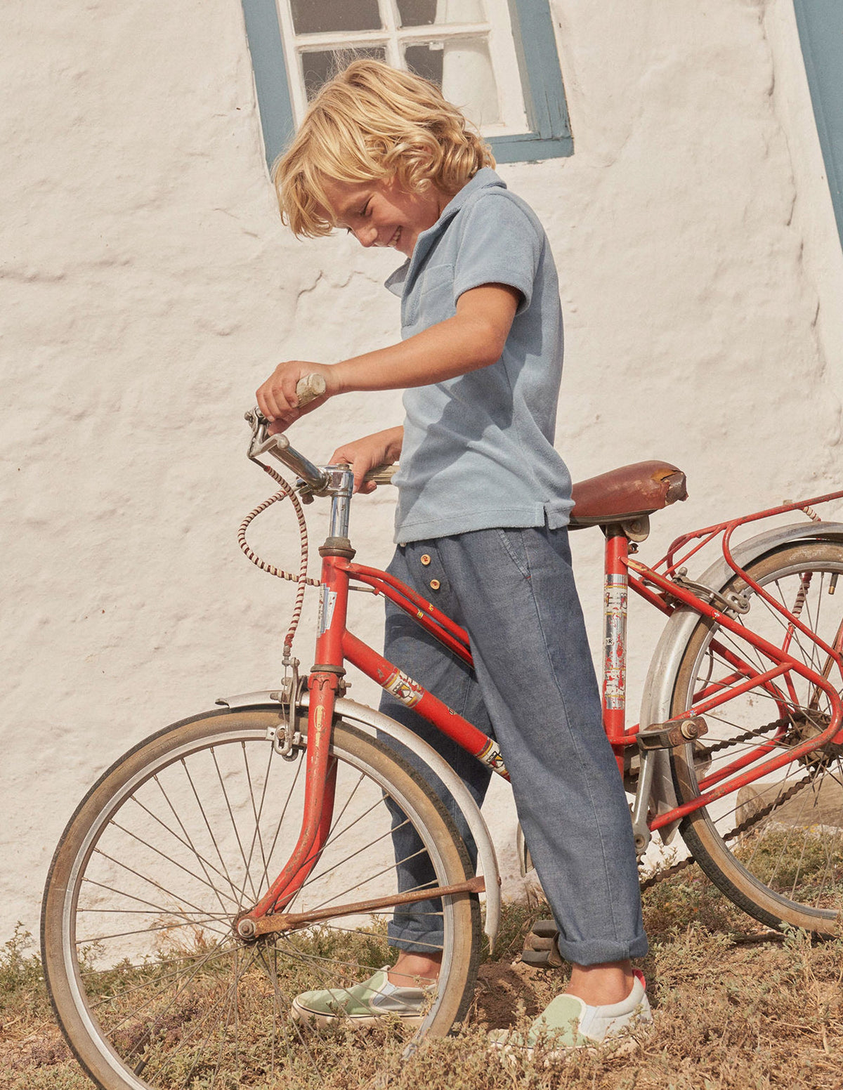 Towelling Polo-Pebble Blue-4