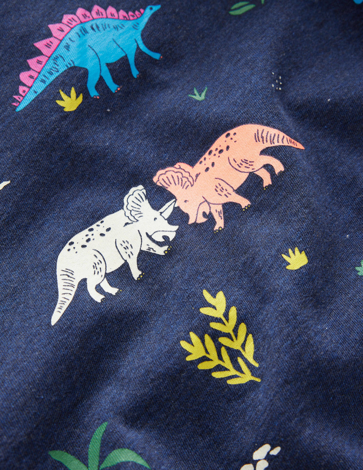 GITD Printed T-shirt-Navy Marl-3