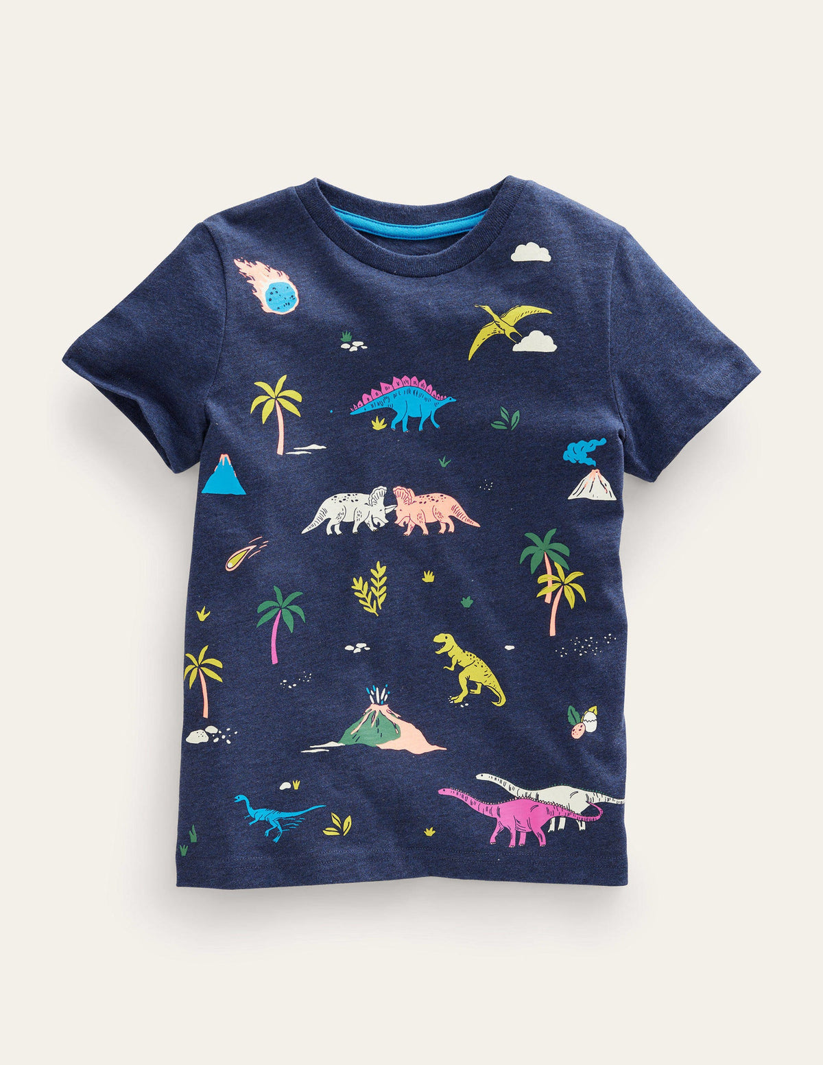 GITD Printed T-shirt-Navy Marl-1