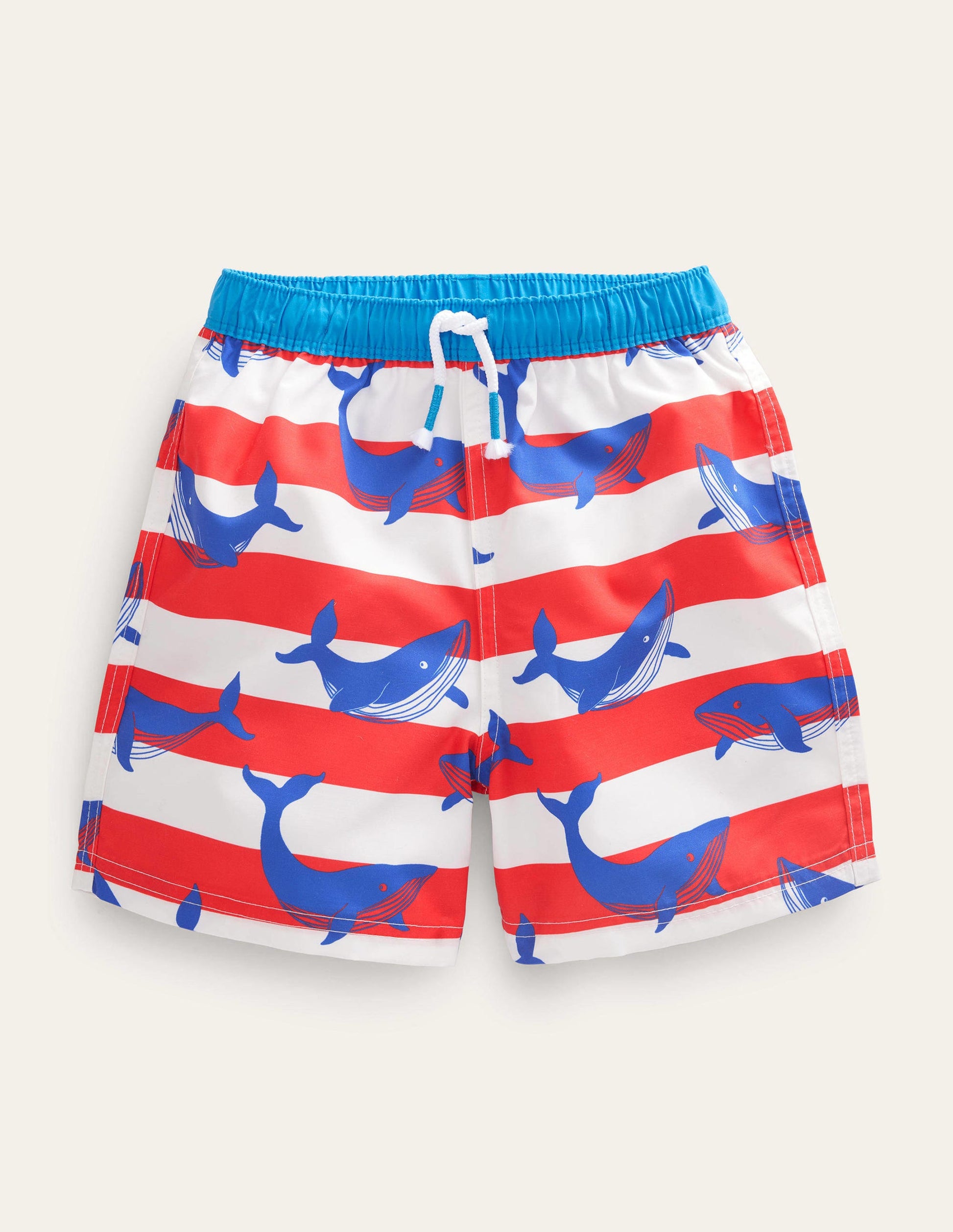 Swim Shorts-Ivory and Strawberry Whales-1