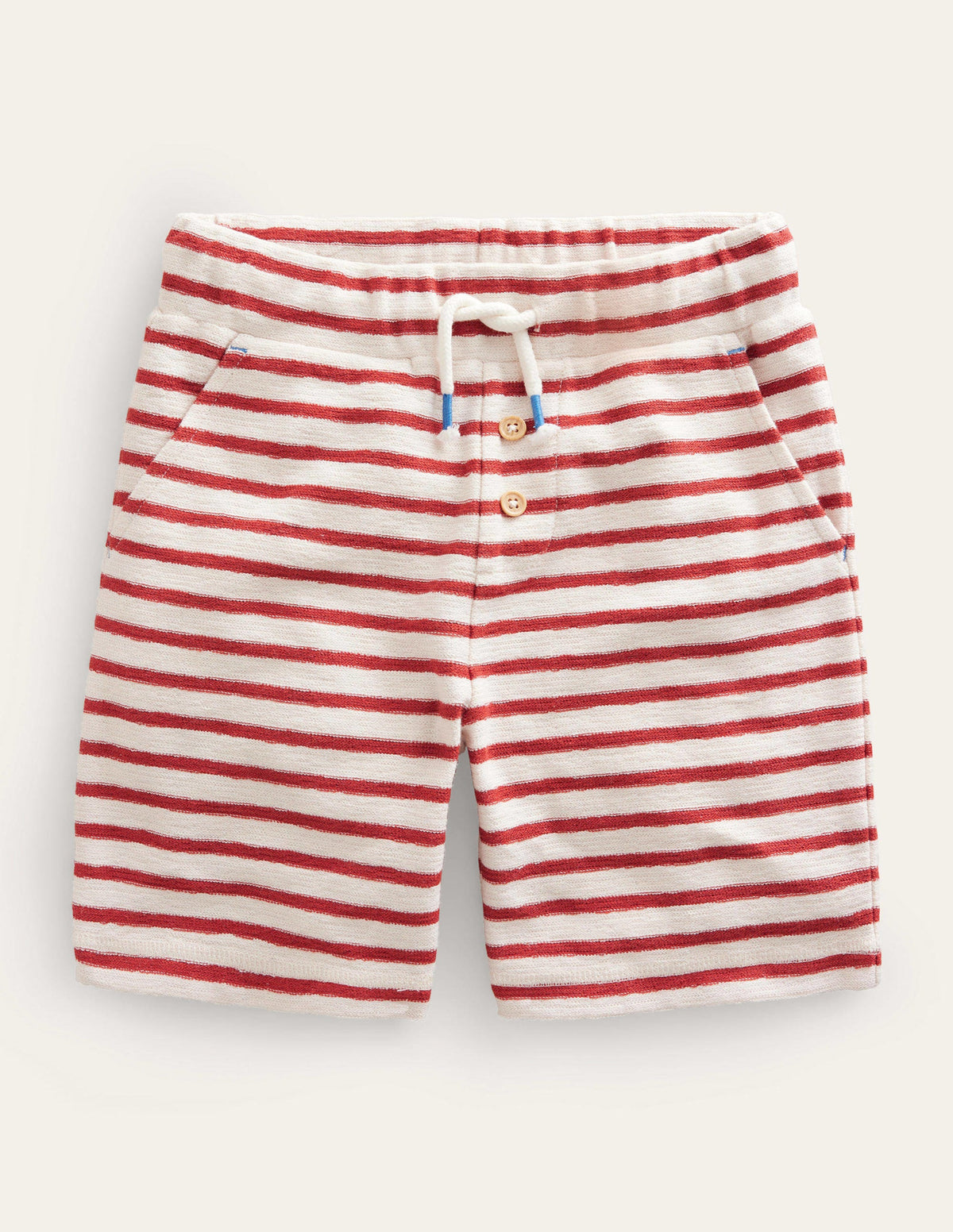 Textured Jersey Short-Chestnut Brown/White-1