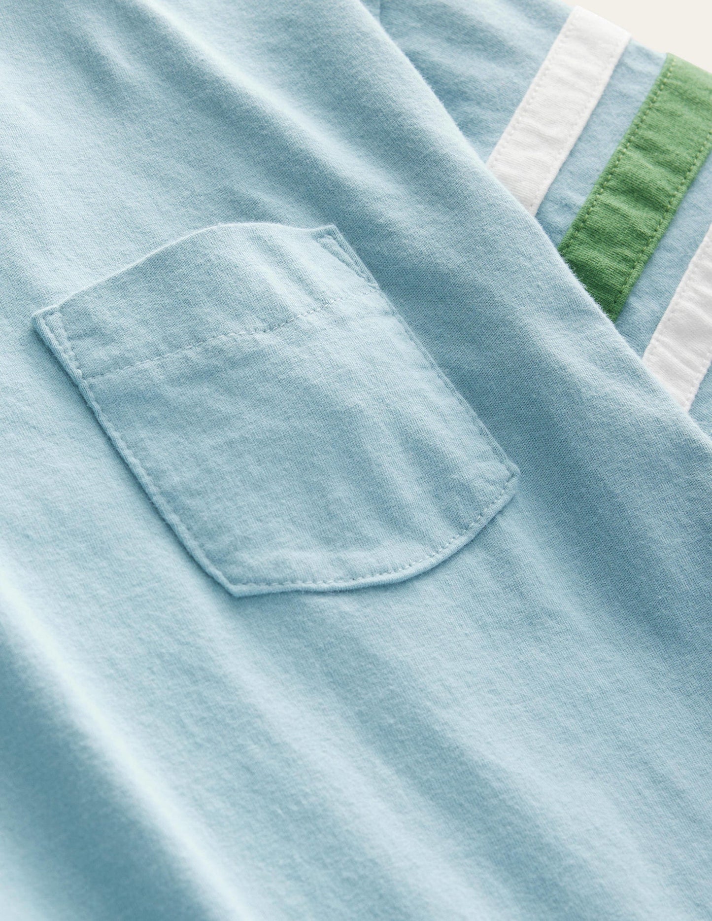 Contrast Stripe T-shirt-Tourmaline Blue