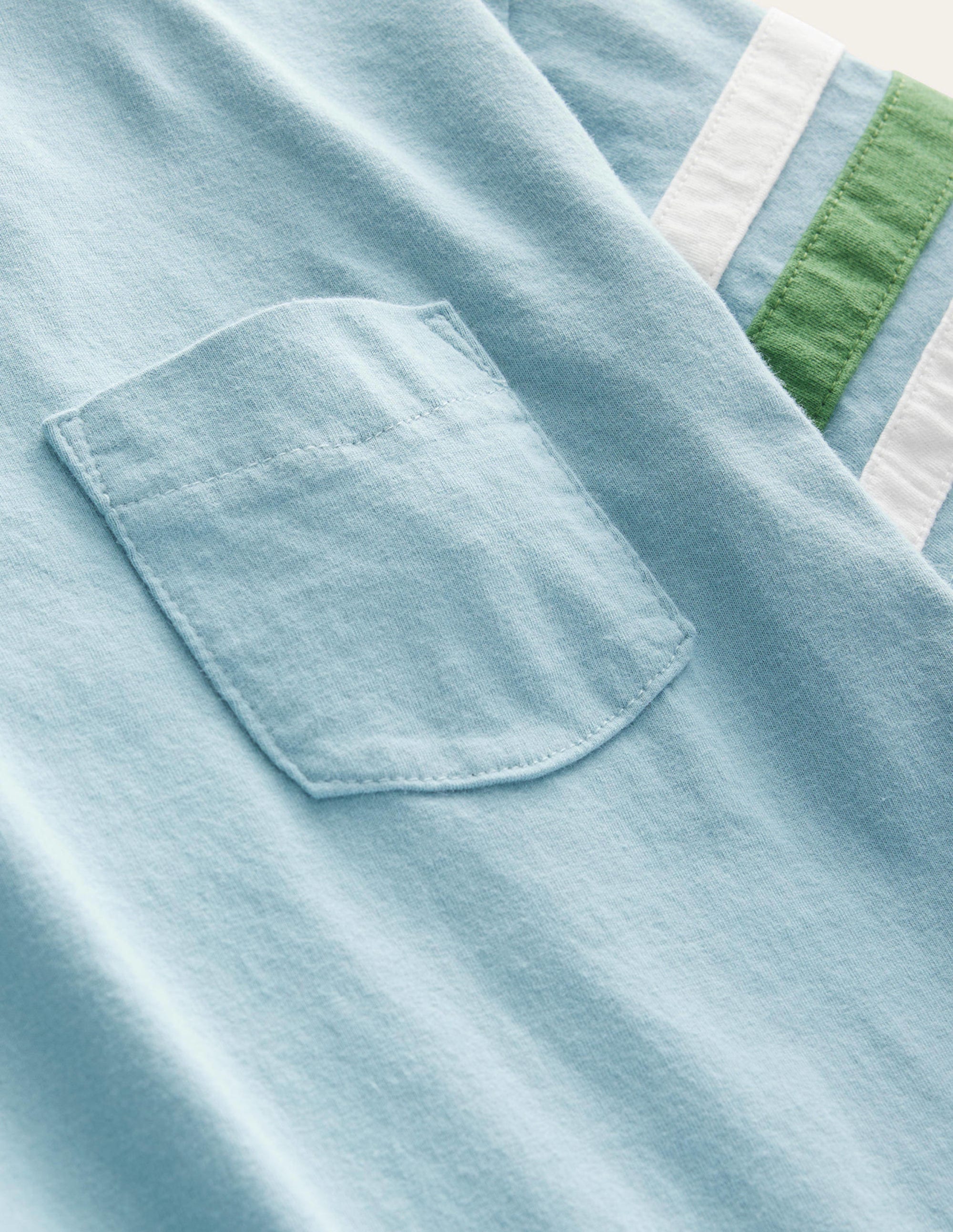 Contrast Stripe T-shirt-Tourmaline Blue - Image 3