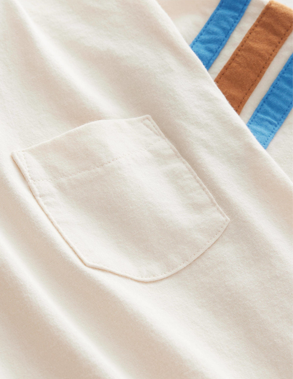 Contrast Stripe T-shirt-Vanilla Pod White - Image 3