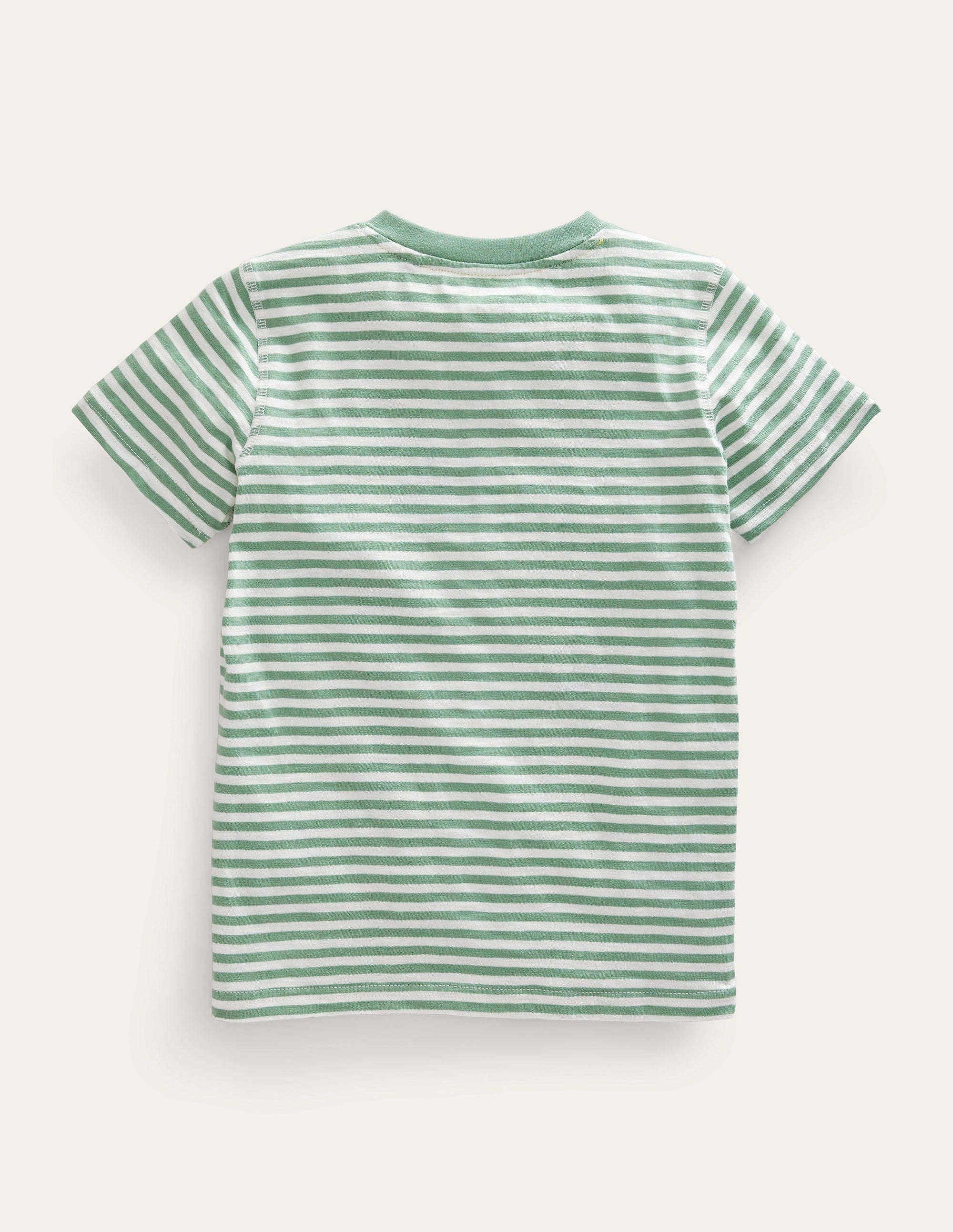 Washed Cotton Henley T-shirt-Pea Green - Image 2