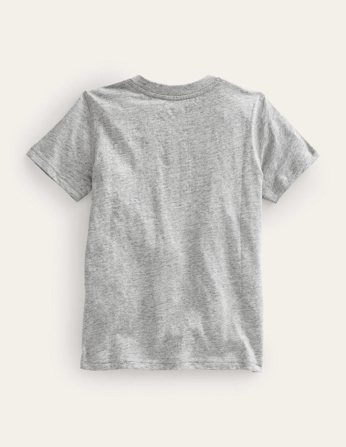 Washed Cotton Henley T-shirt-Grey Marl - Image 2