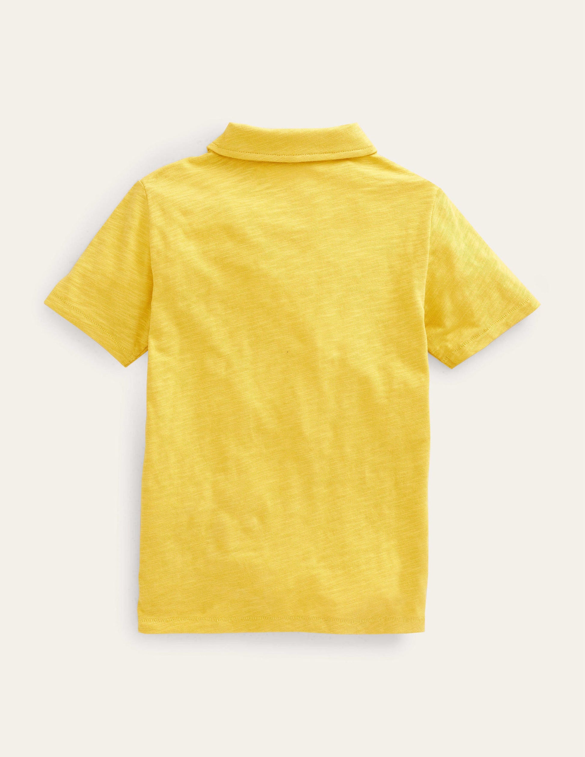 Slub Polo Shirt-Mustard Yellow-2