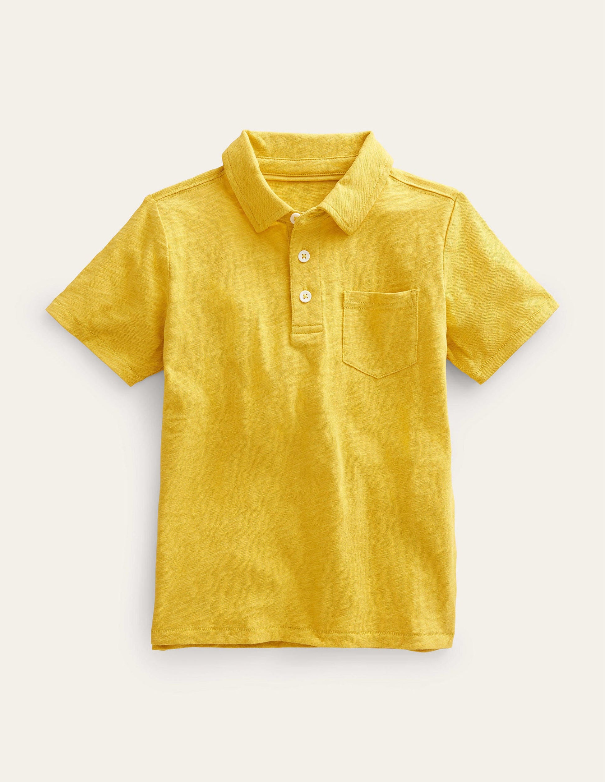 Slub Polo Shirt-Mustard Yellow-1