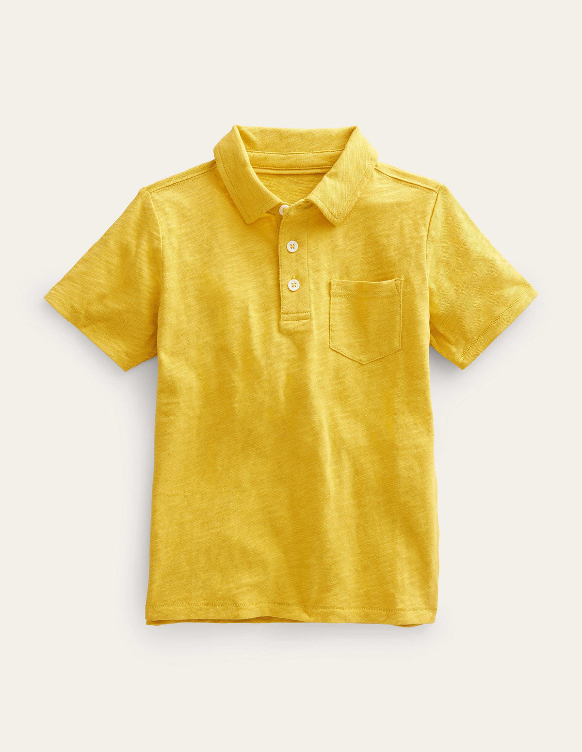 Slub Polo Shirt-Mustard Yellow - Image 1