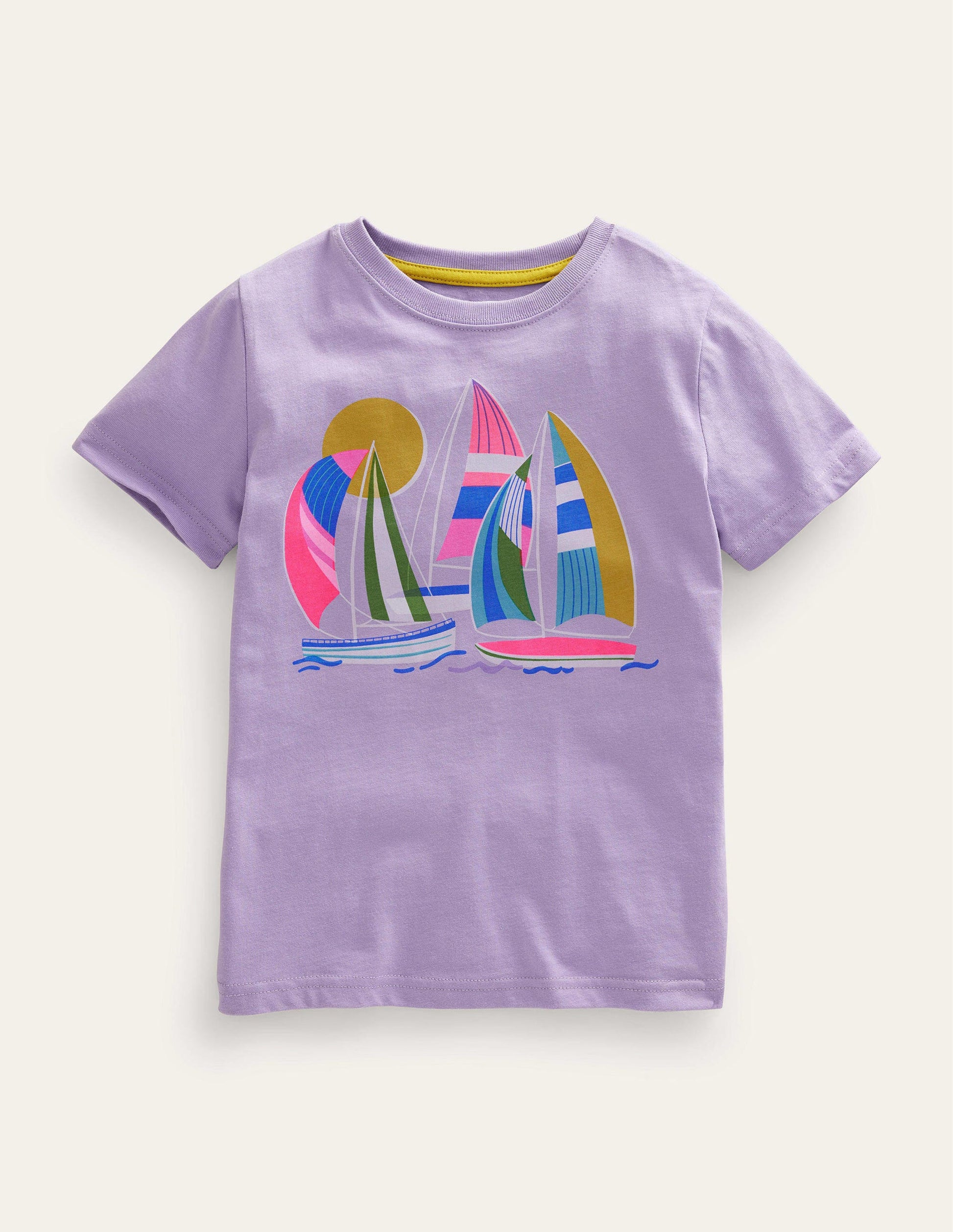 Graphic-Print Cotton T-Shirt-Misty Lavender-1