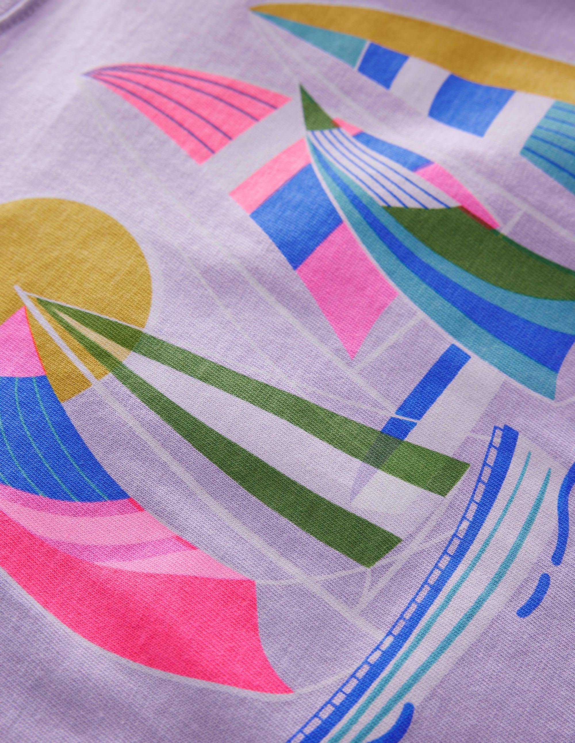 Graphic-Print Cotton T-Shirt-Misty Lavender - Image 3