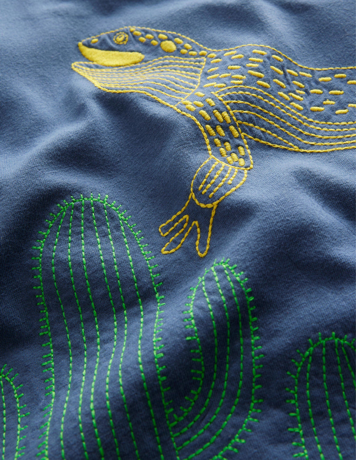 Chunky Stitch T-shirt-Robot Blue Lizard - Image 3