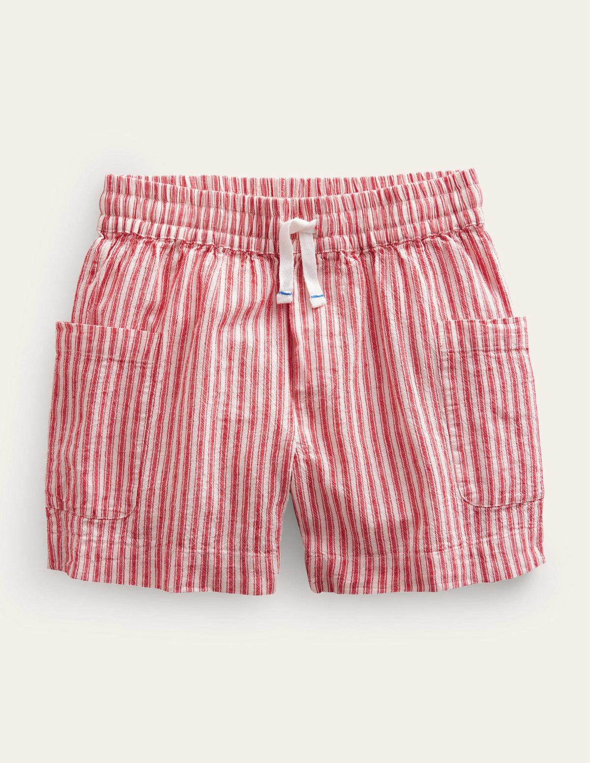 Pocket Shorts-Strawberry Tart Red Ticking-1
