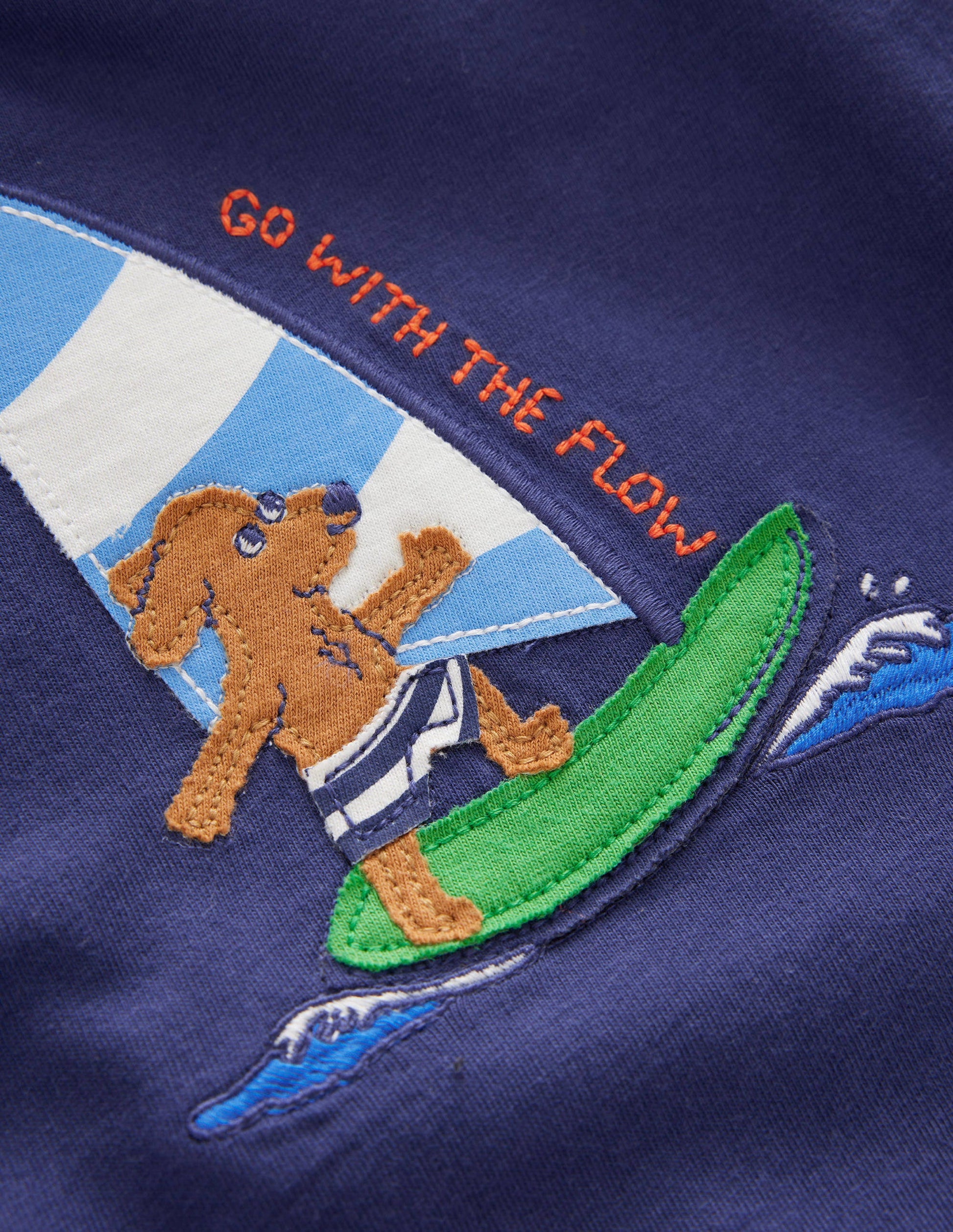 Mini Fun Appliqué T-shirt-Soft Starboard Blue-3