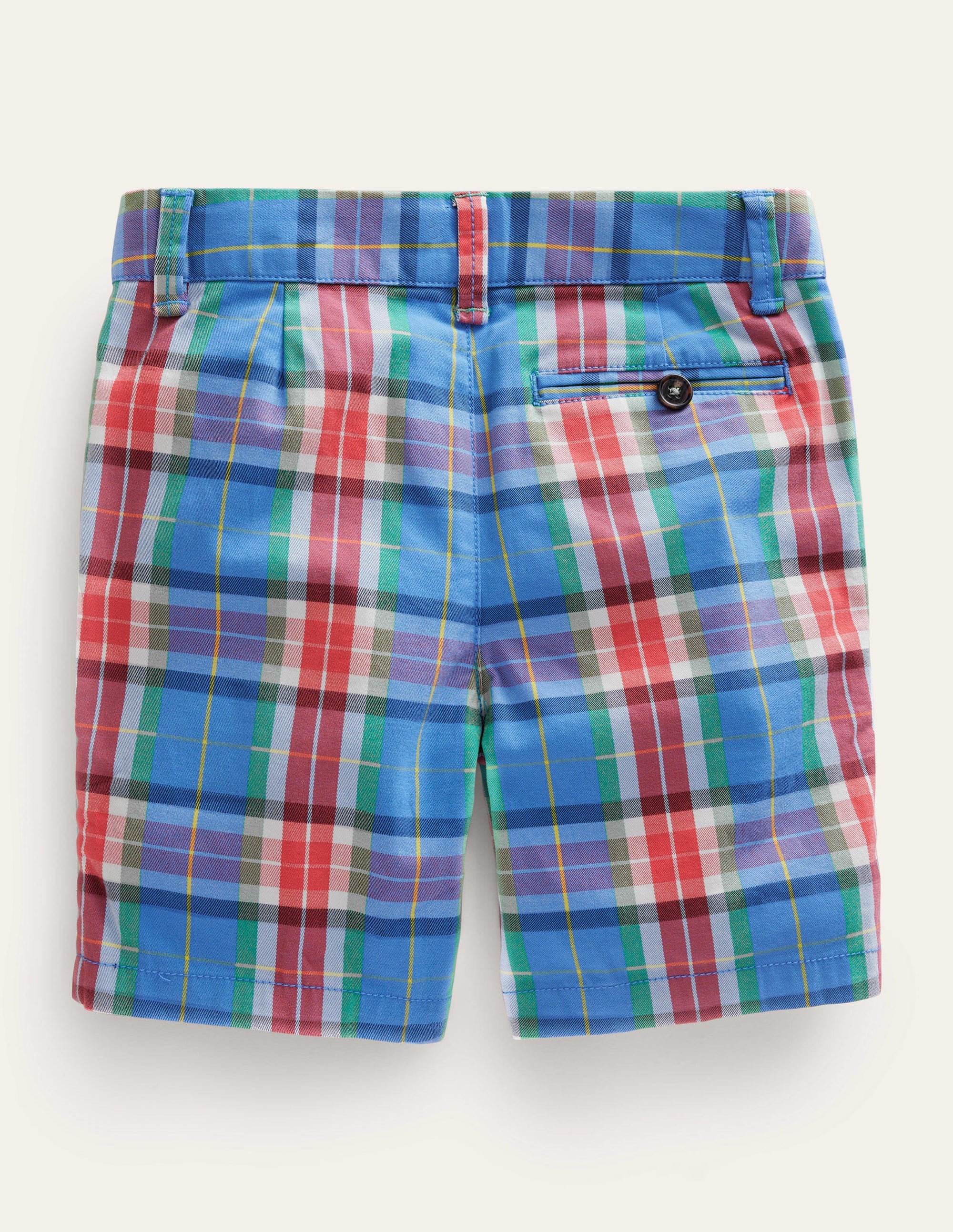 Patterned Chino Shorts-Blue/Orange Check - Image 2