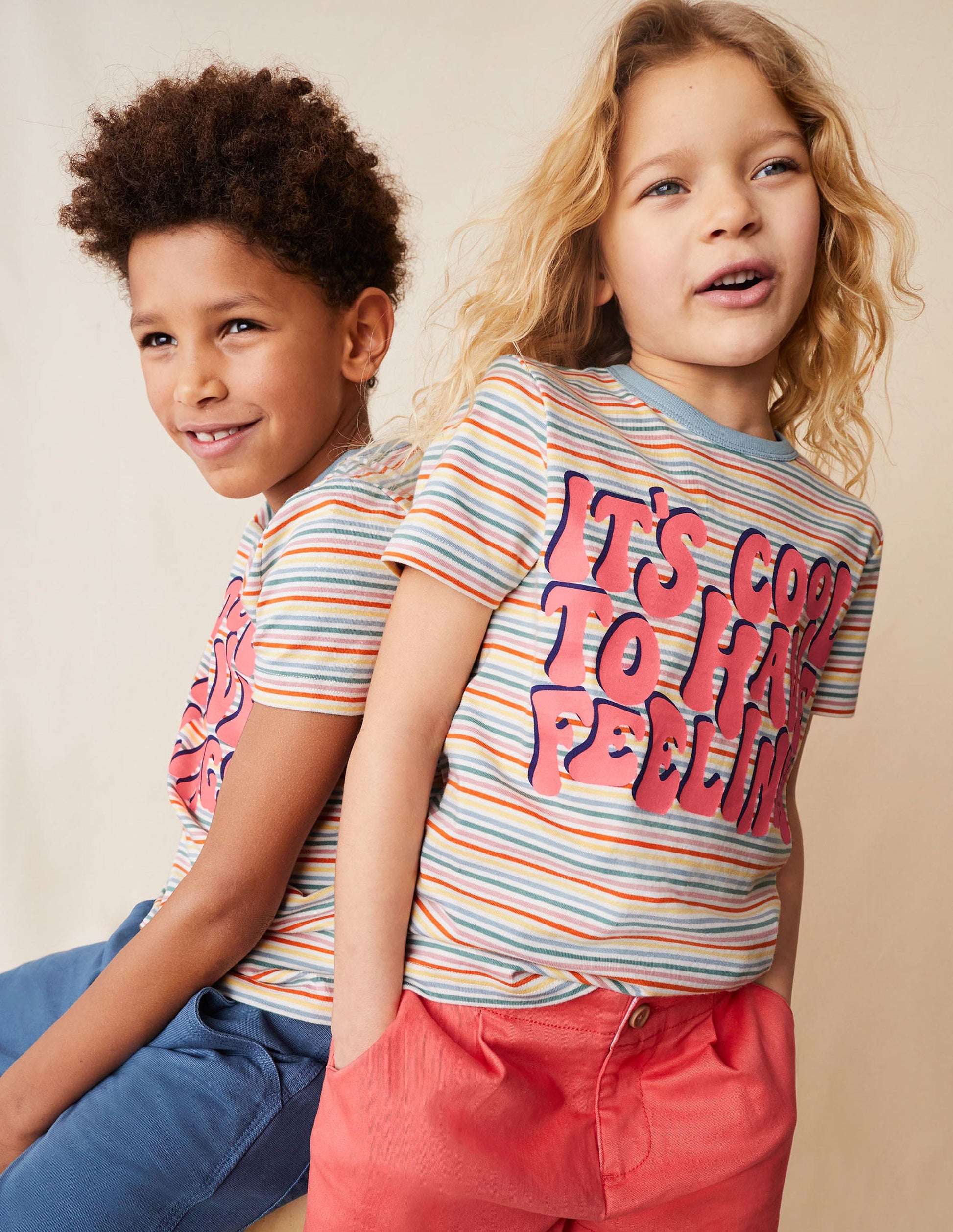 Stripy Slogan T-shirt-Multi Rainbow-4