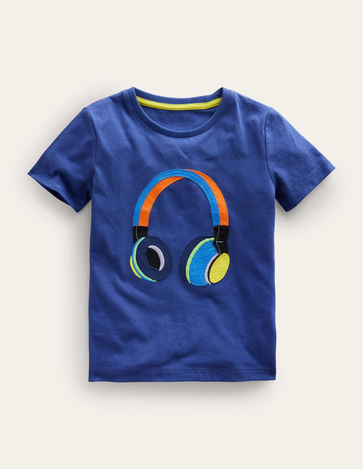 Appliqué T-shirt-Soft Blue Headphones - Image 1