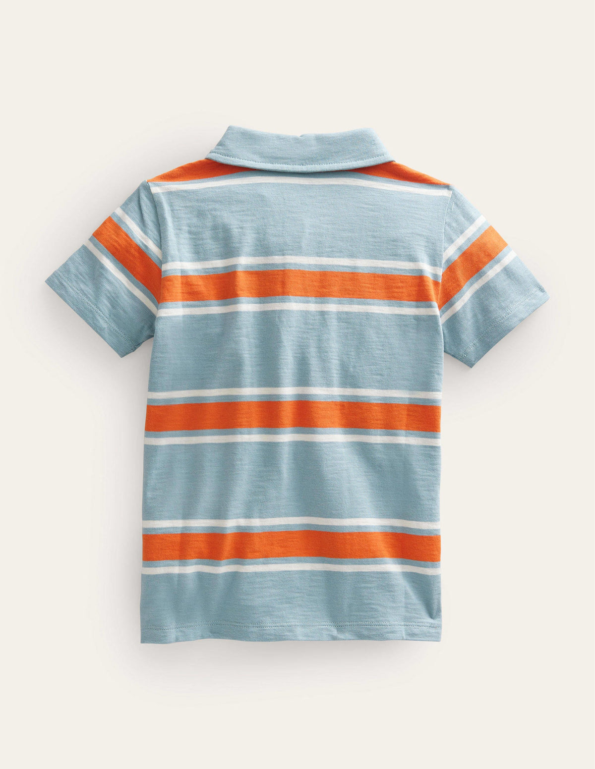 Patterned Slub Jersey Polo-Tourmaline Blue/Fire Orange-2