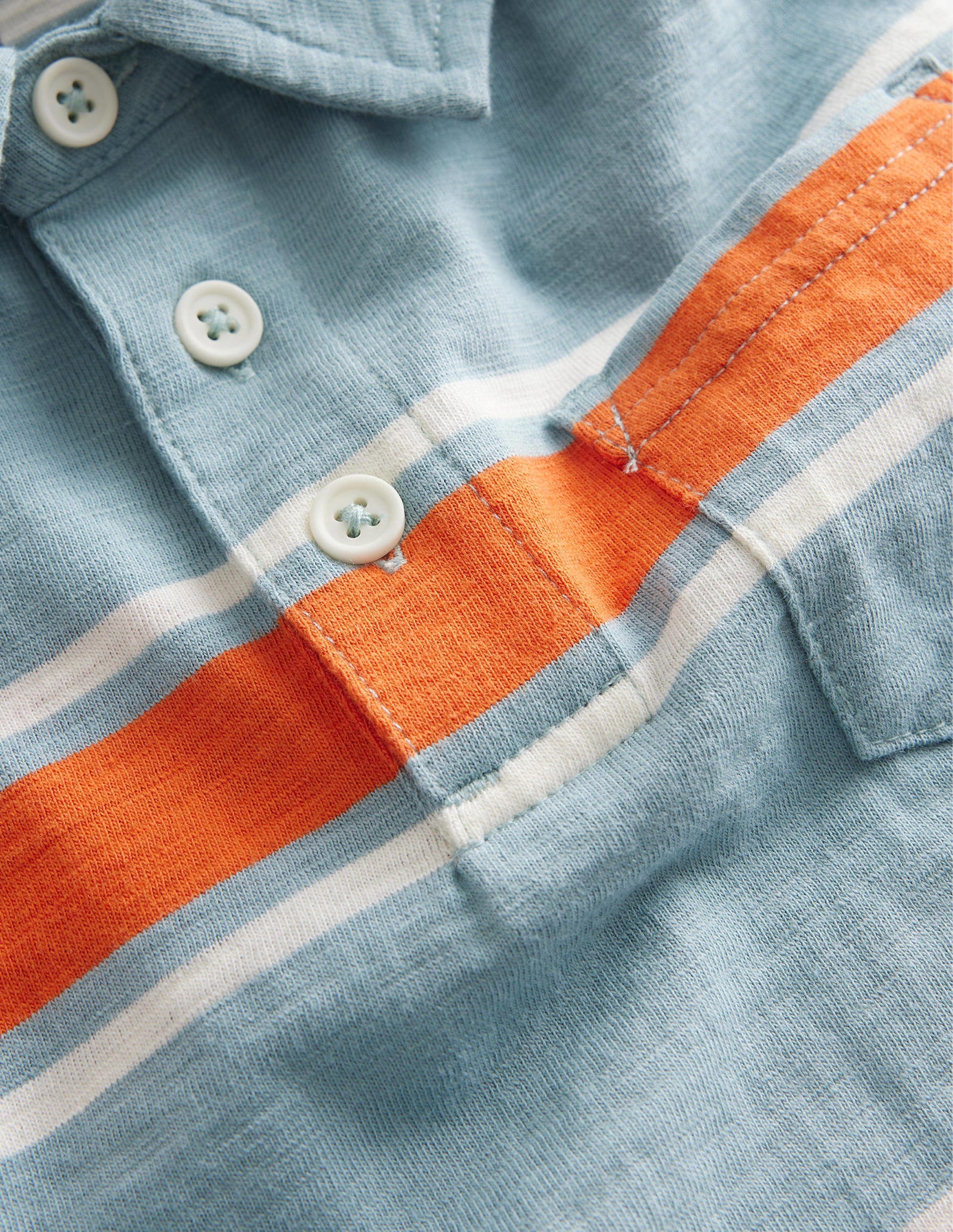 Patterned Slub Jersey Polo-Tourmaline Blue/Fire Orange-3