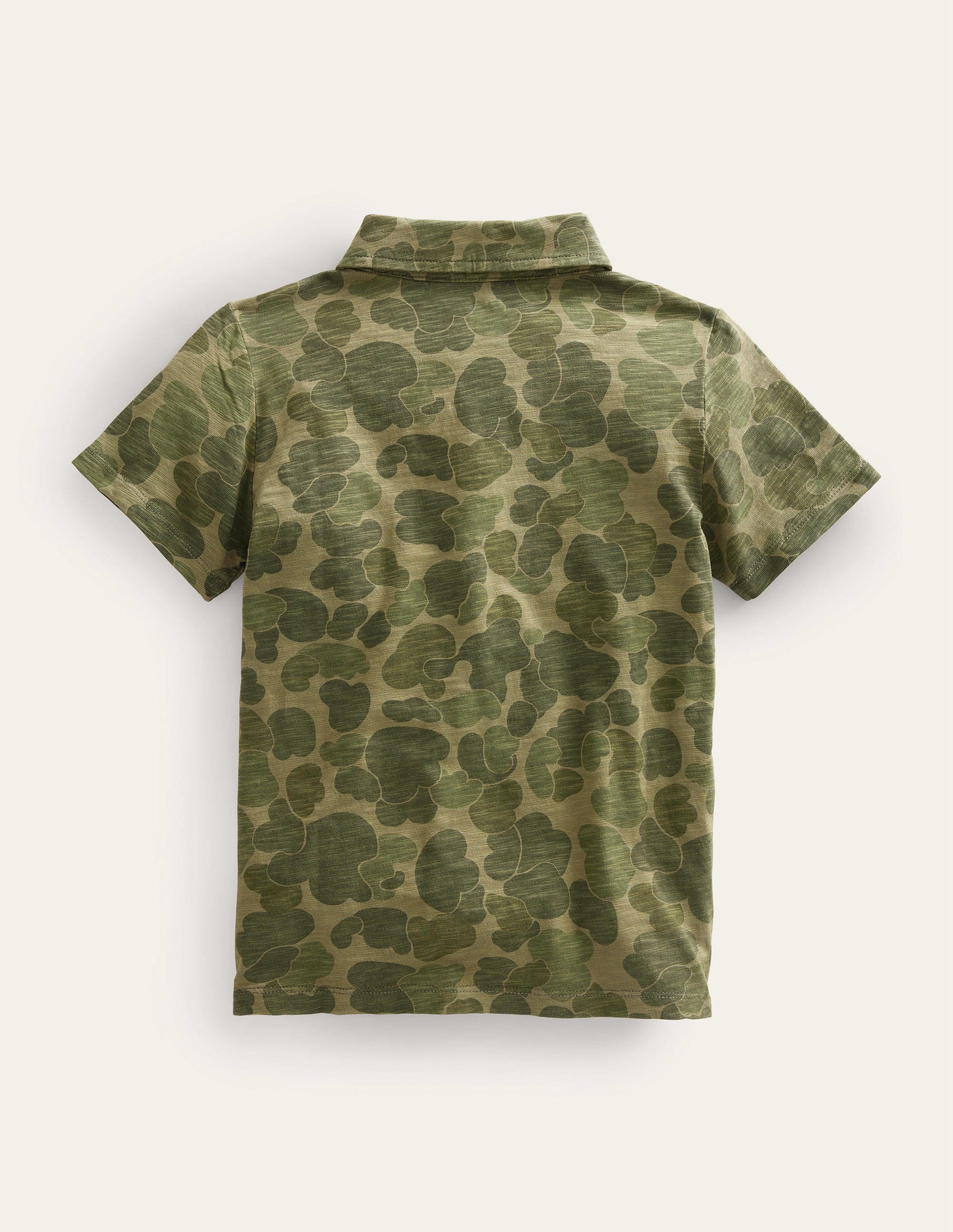 Patterned Slub Jersey Polo-Green Camo - Image 2