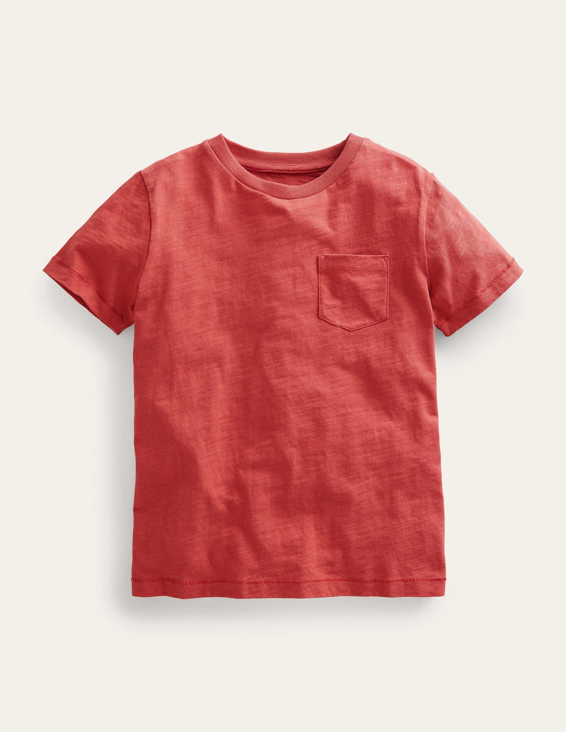 Washed Slub T-shirt-Washed Jam Red-1