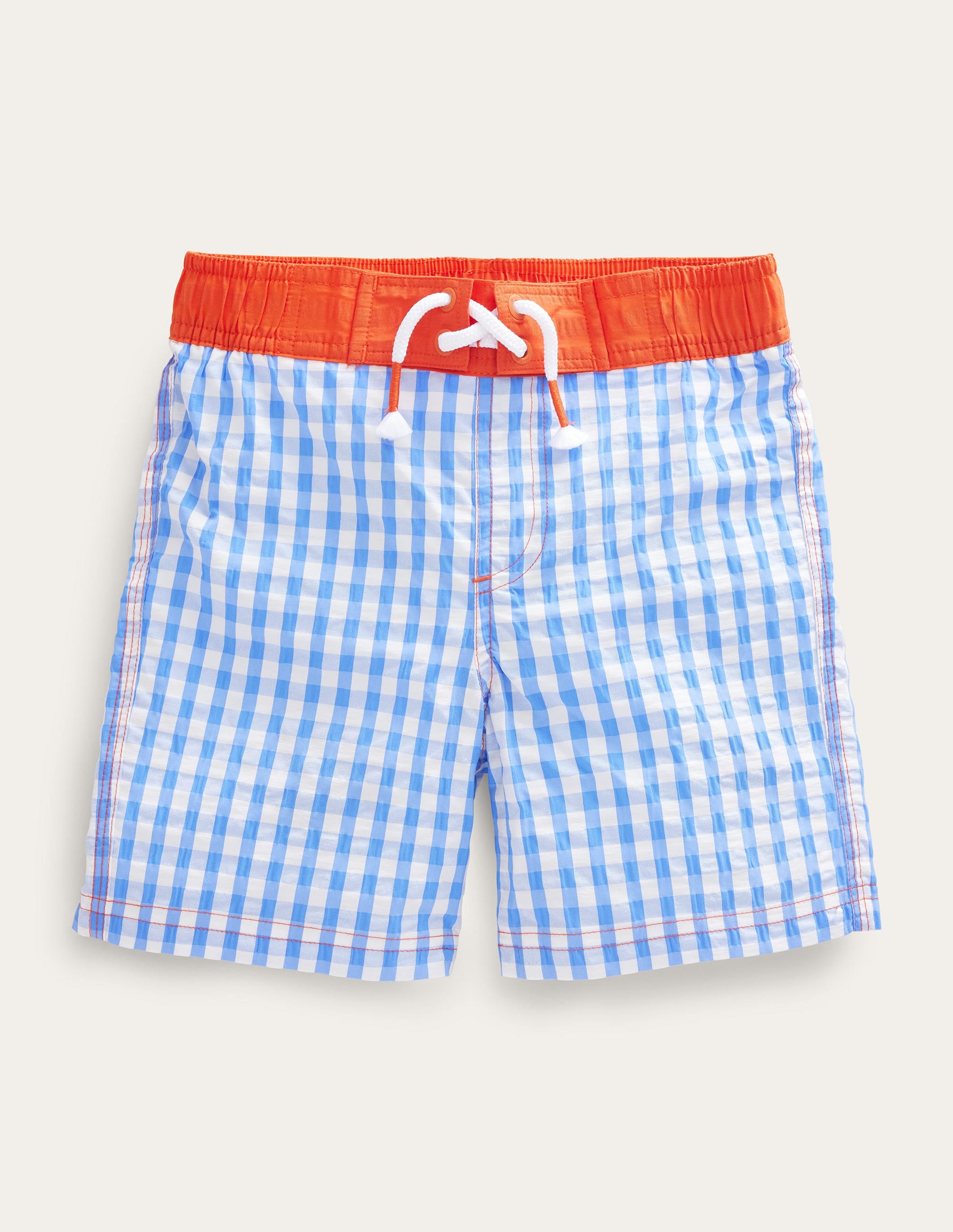 Gingham Board Shorts-Cabana Blue, Gingham Check - Image 1