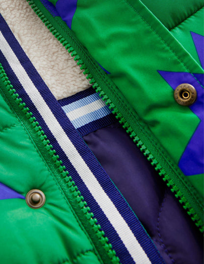 2-in-1 Padded Coat-Deep Green Star-4