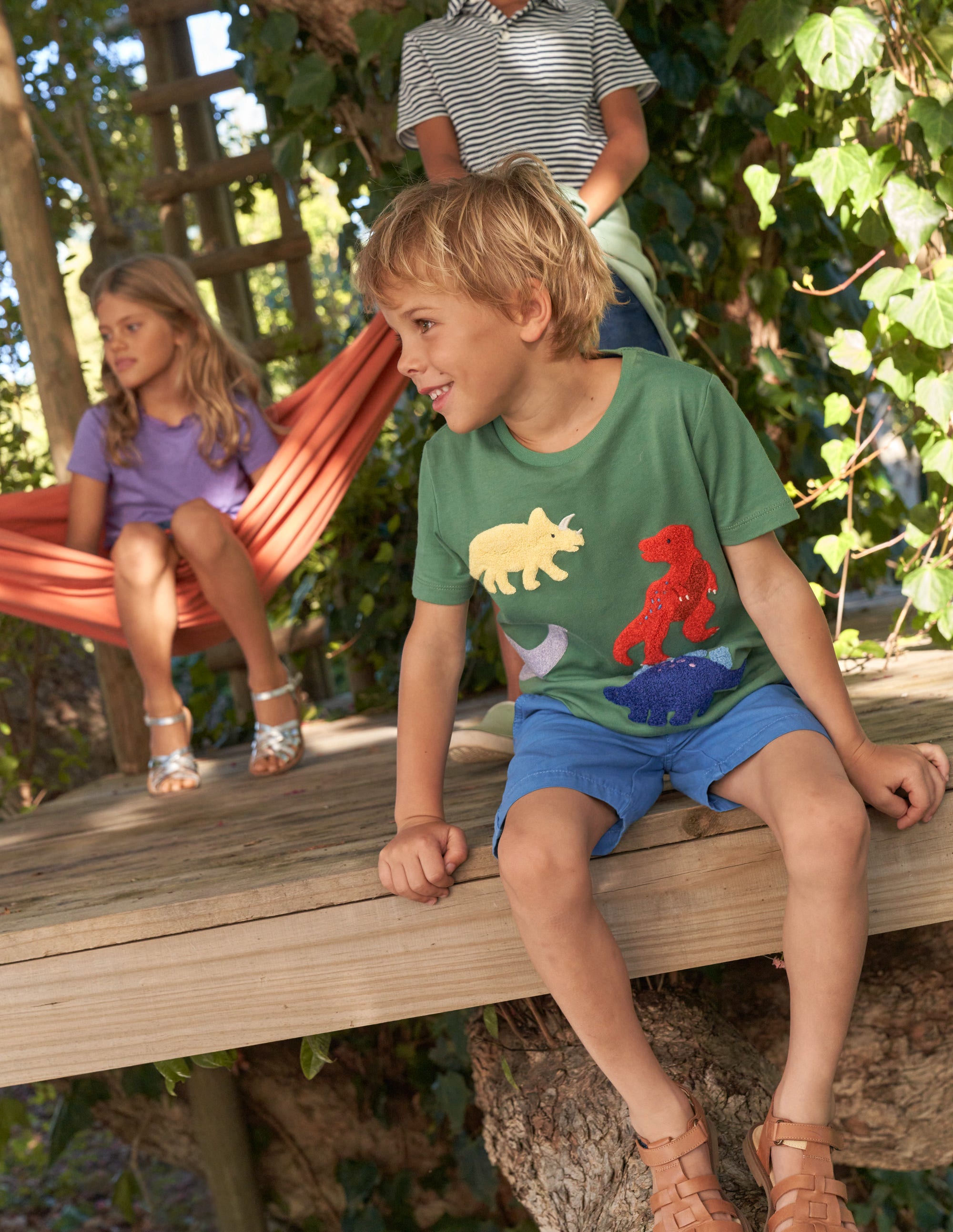 Dinosaur-Print Bouclé T-Shirt-Rosemary Dinosaurs - Image 4