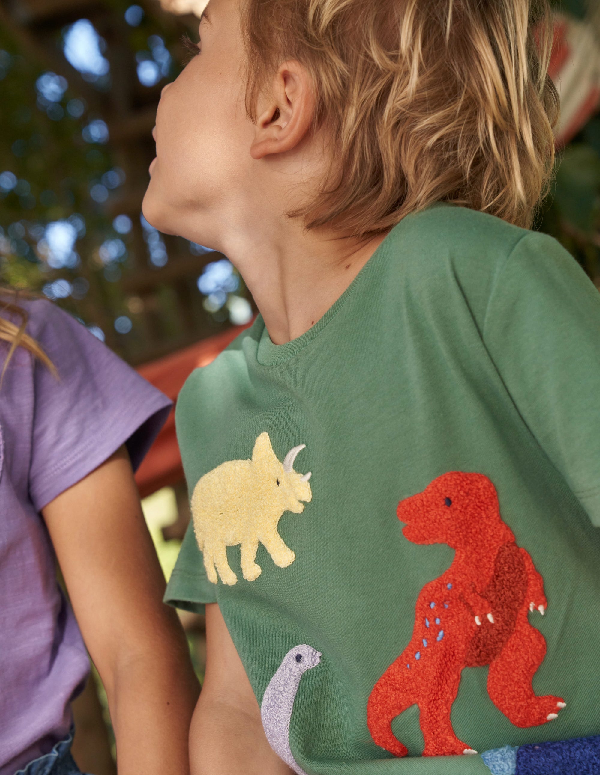 Dinosaur-Print Bouclé T-Shirt-Rosemary Dinosaurs - Image 5