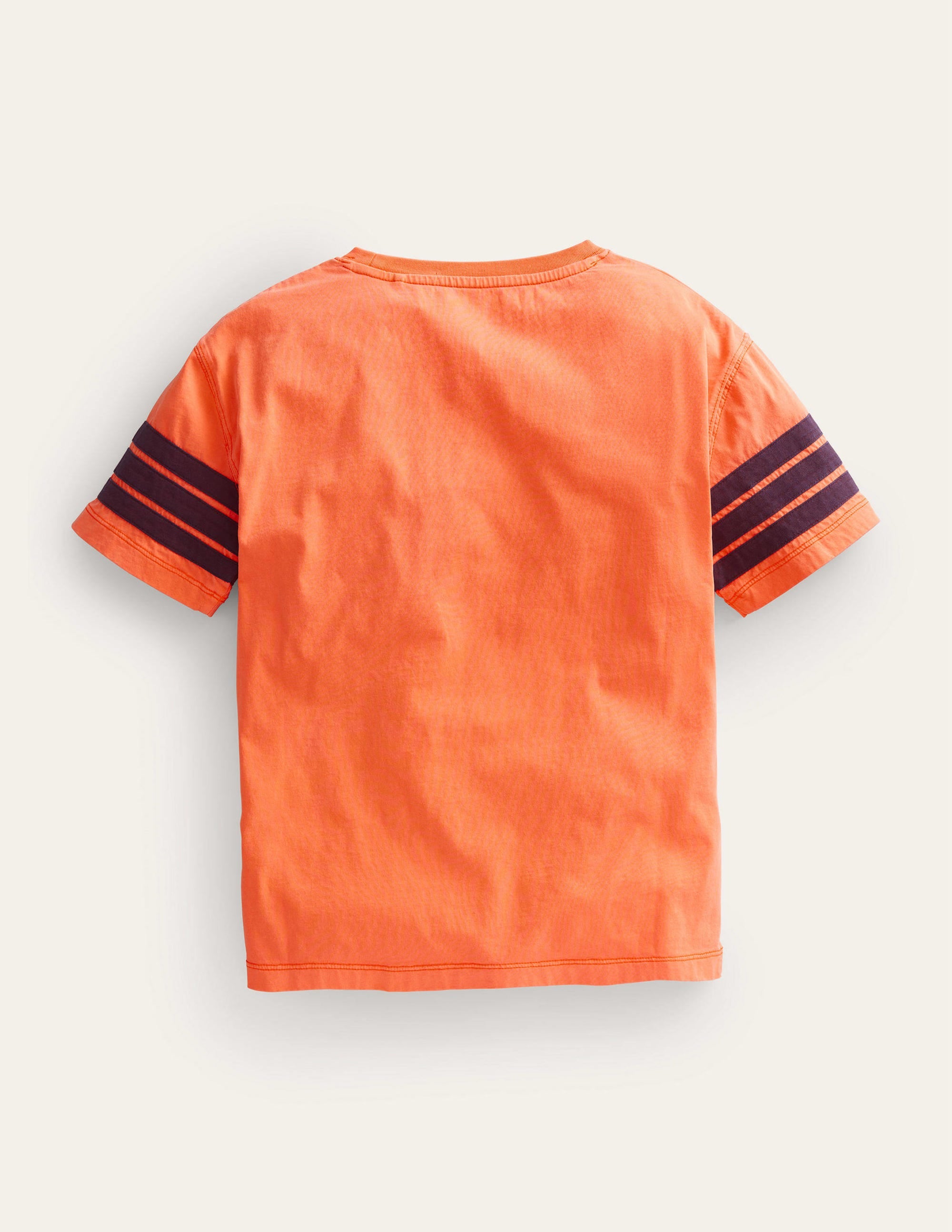 Contrast Stripe T-shirt-Neon Orange - Image 2