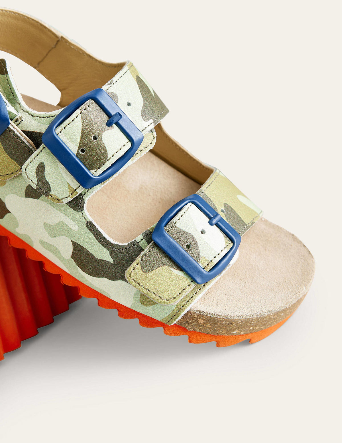 Leather Sandal-Camo Green - Image 3