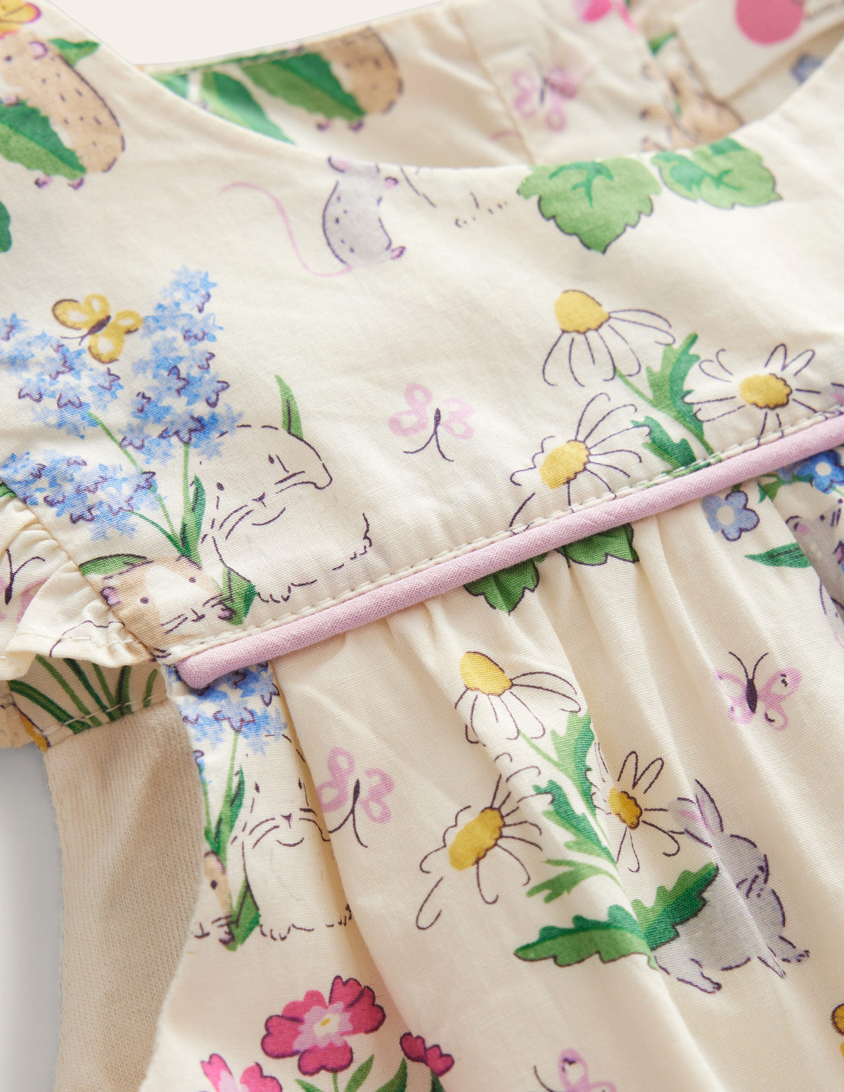 Ruffle Printed Rompers-Vanilla Pod Posy Pals-3