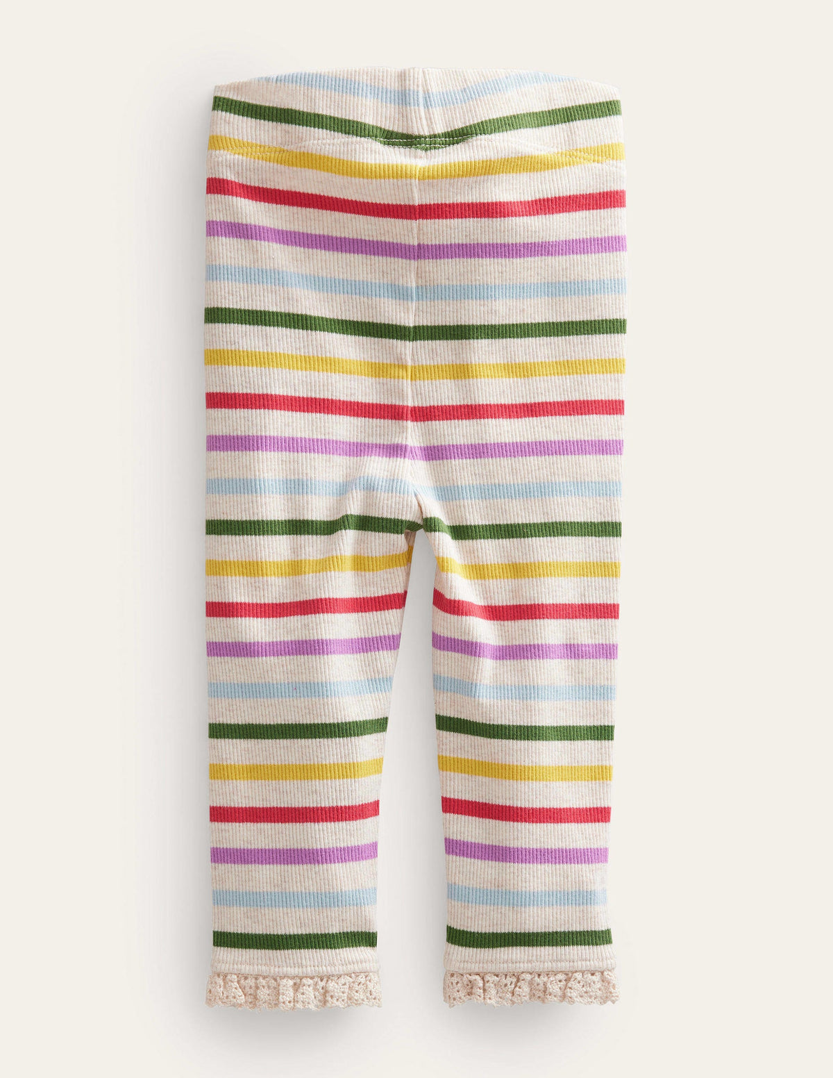 Ribbed Lace Leggings-Rainbow Stripe-2