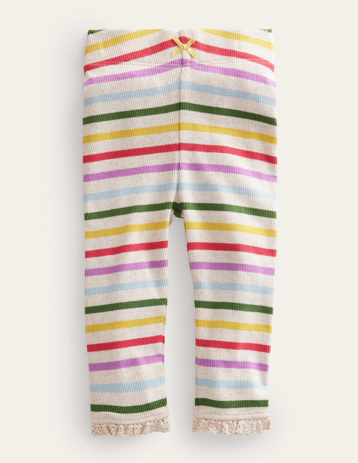 Ribbed Lace Leggings-Rainbow Stripe-1