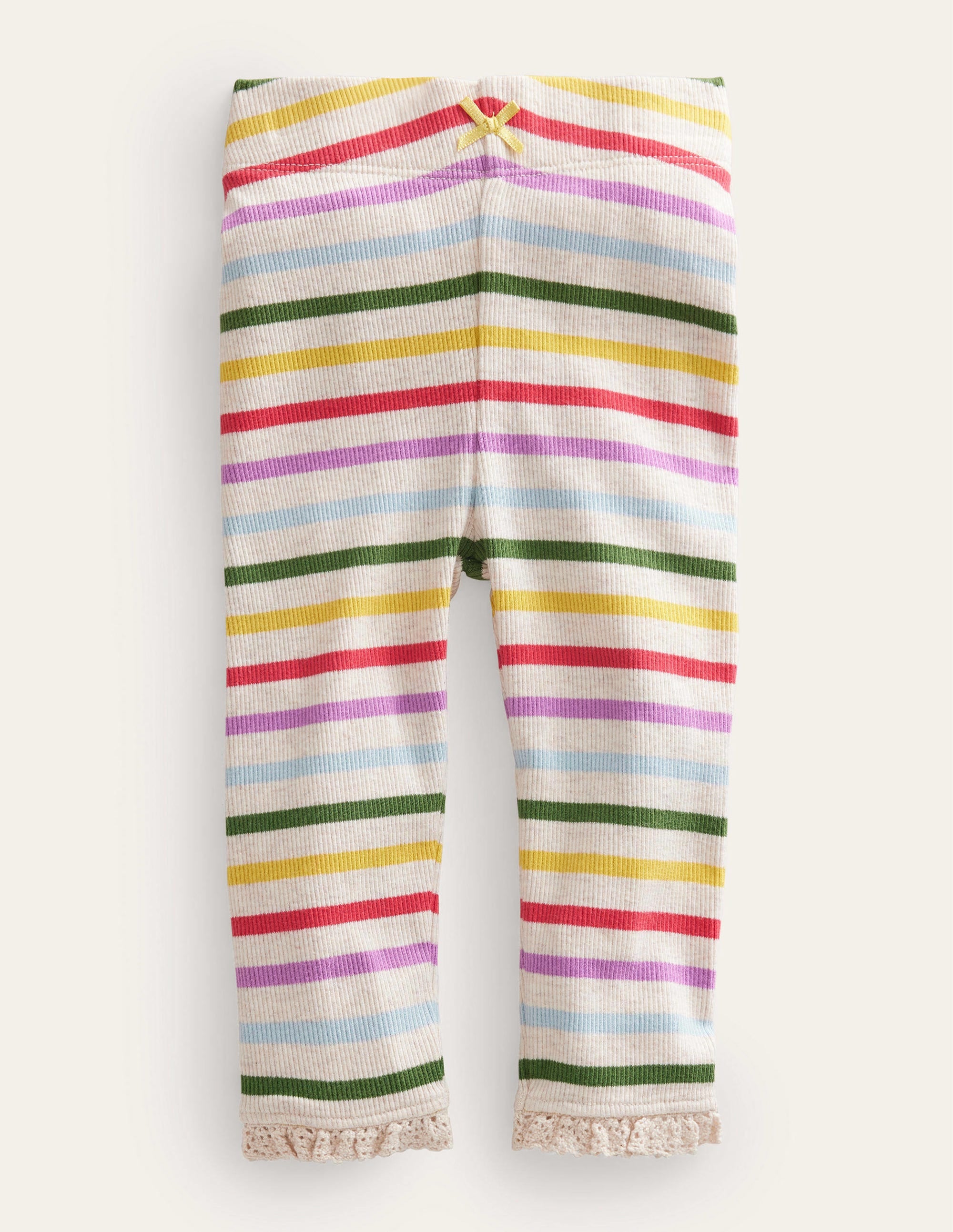 Ribbed Lace Leggings-Rainbow Stripe - Image 1